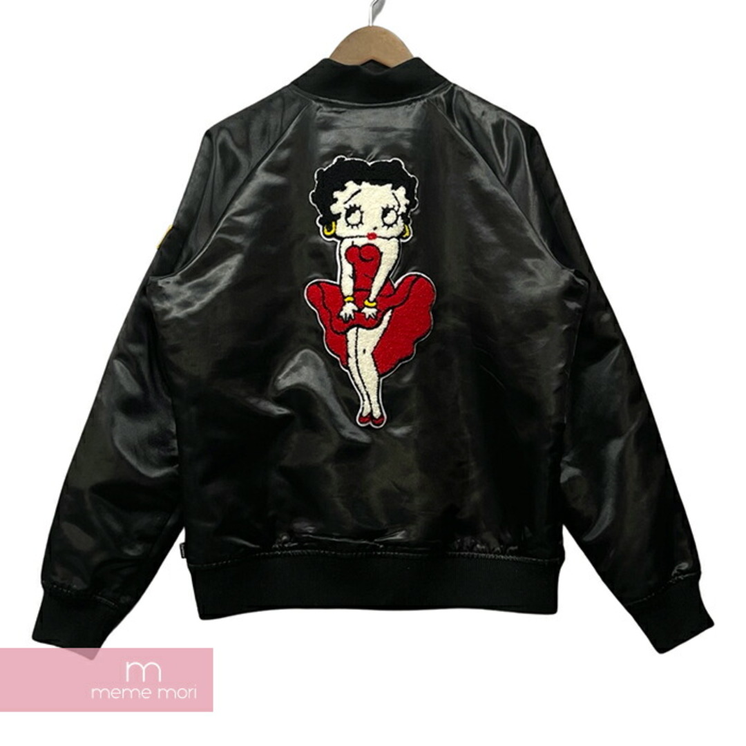 Supreme 2016SS Betty Boop Satin Club Jacket シュプリーム ベティブープサテンクラブジャケット スカジャン ブルゾン ロゴ刺? パッチ ワッペン ブラック サイズS【230821】【-C】【me04】