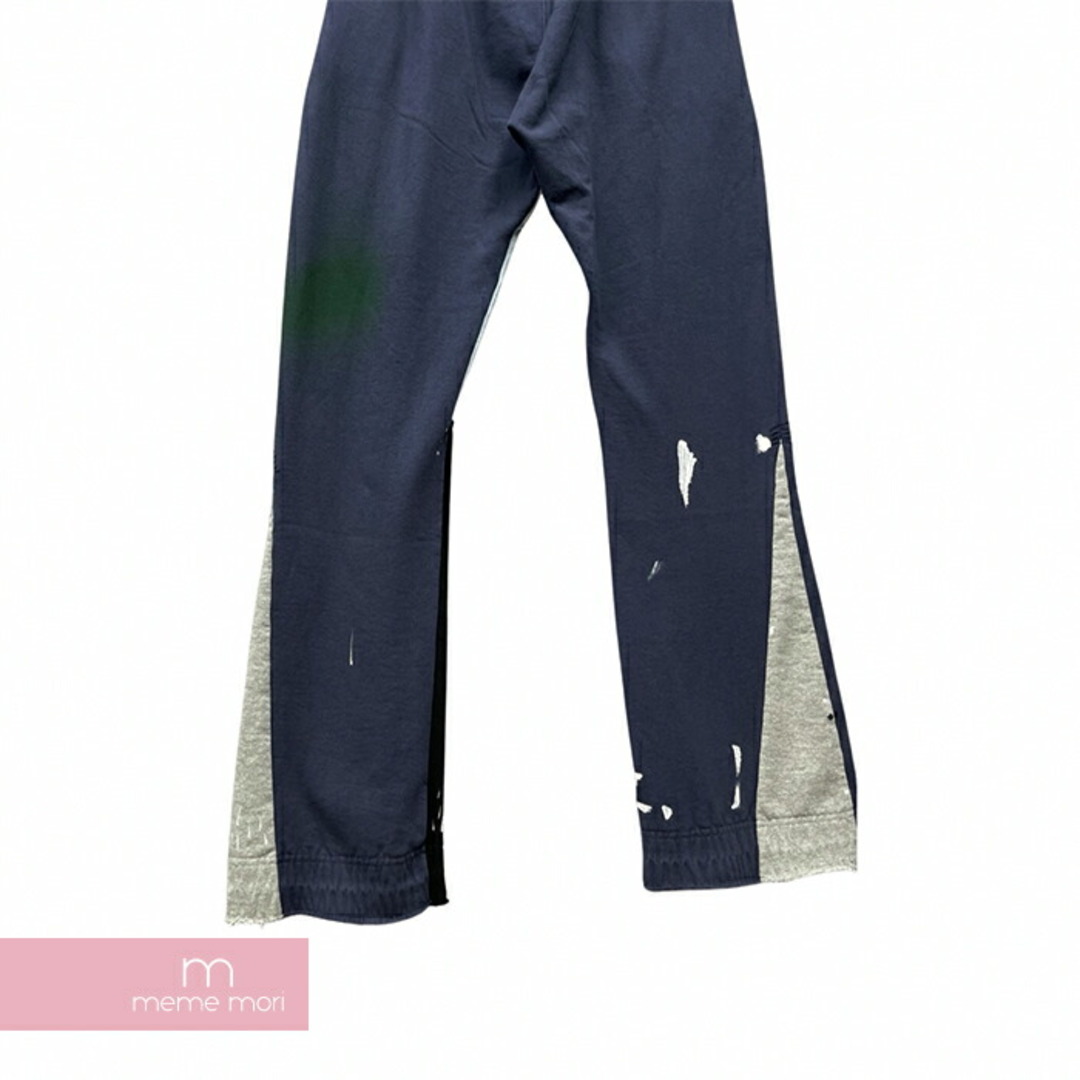 GALLERY DEPT. GD Painted Flare Sweatpant ギャラリーデプト GDペイントロゴフレアスウェットパンツ ヴィンテージ加工 カットオフ デニム切替 ネイビー サイズL【230824】【-A】【me04】