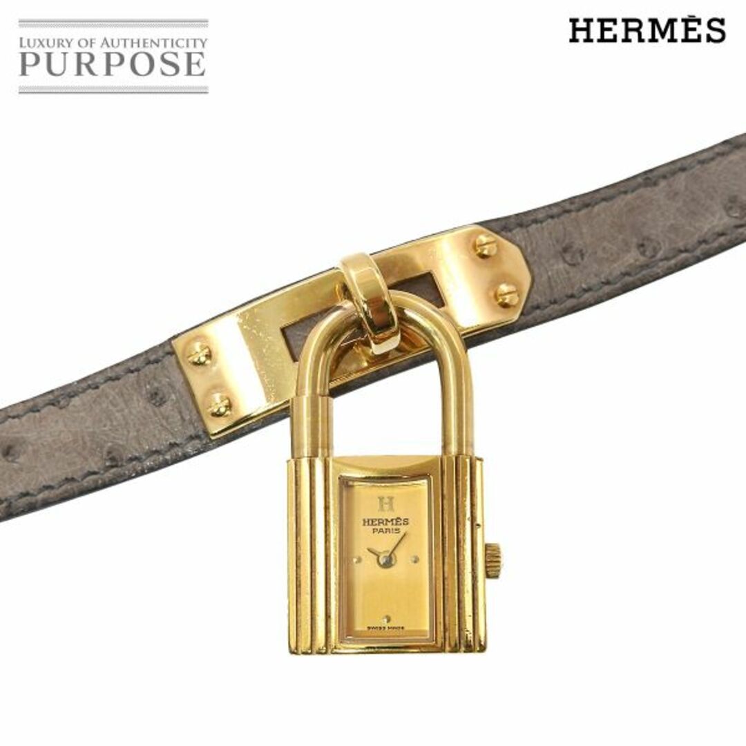 エルメス HERMES ケリーウォッチ ヴィンテージ レディース 腕時計 オーストリッチレザー クォーツ カデナ Kelly Watch VLP 90204476