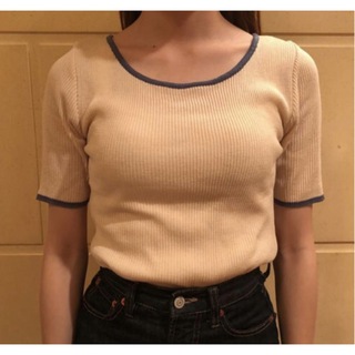 バブルス(Bubbles)のpapermoon summer knit tops 半袖ニット  サマーニット(Tシャツ(半袖/袖なし))