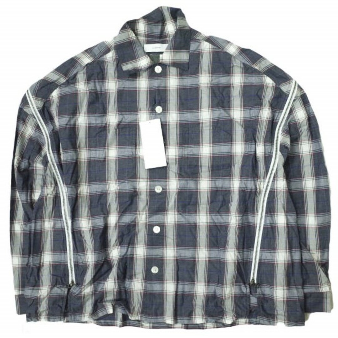 FACETASM ファセッタズム 23SS 日本製 ZIPPED CHECK SHIRT ジップチェックシャツ ABH-SH-M02 5 BLUE/WHITE 長袖 トップス【FACETASM】