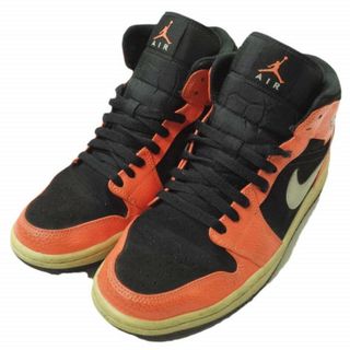 ナイキ(NIKE)のNIKE ナイキ AIR JORDAN 1 MID エアジョーダン 1 ミッド 554724-062 US9.5(27.5cm) Black/Cone-Light Bone スニーカー シューズ【中古】【NIKE】(スニーカー)