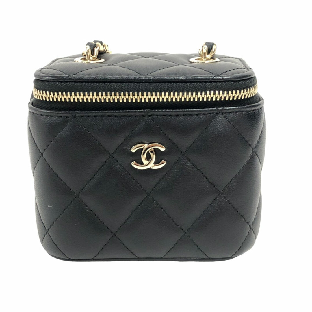 シャネル CHANEL スモールバニティバッグ AP1340 ブラック　ゴールド金具 ラムスキン レディース ショルダーバッグ