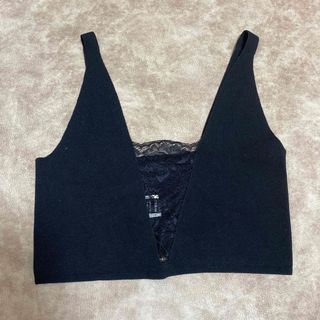 ザラ(ZARA)のSHEIN コントラストレースパネル ニットトップス(キャミソール)