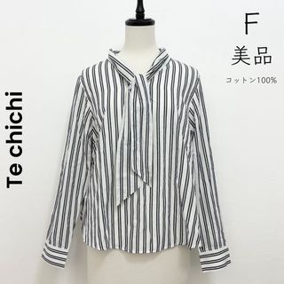 テチチ(Techichi)の【Te chichi】美品 ストライプ リボンタイ ブラウス シャツ(シャツ/ブラウス(長袖/七分))