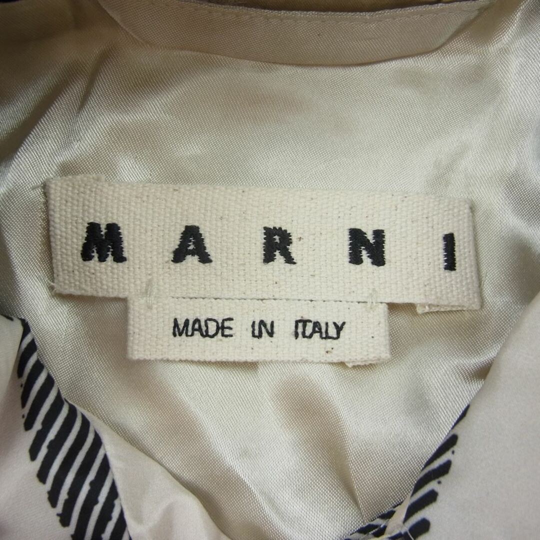 MARNI マルニ TUMU0062U0 チェック ステンカラー ロング コート ブラック系 ホワイト系 46【美品】 3