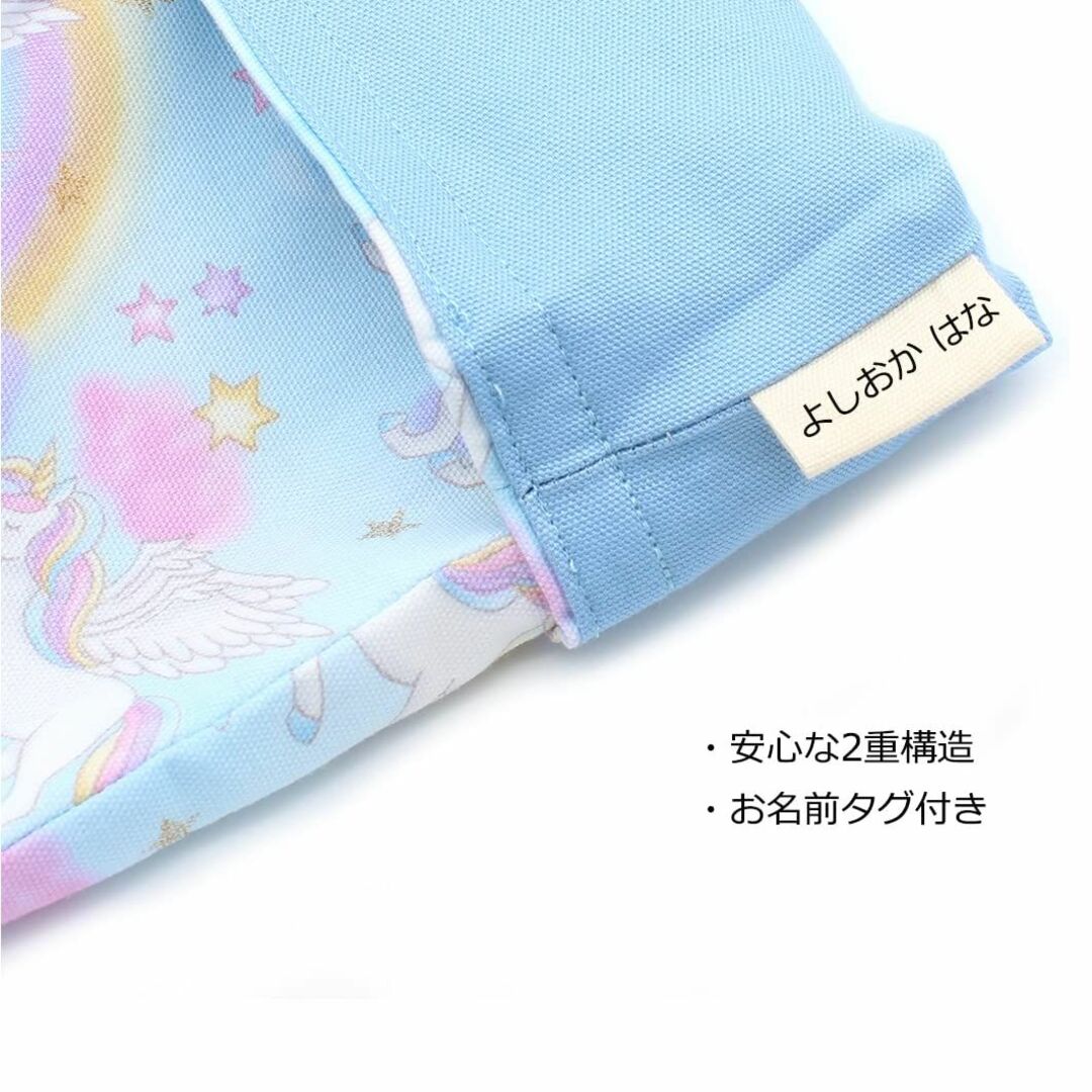 【色: 野花 ブルー】[miwaki] レッスンバッグ 女の子 トートバッグ 手