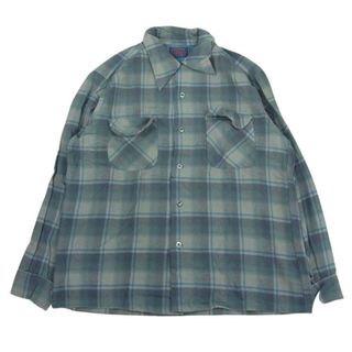 ペンドルトン(PENDLETON)のPENDLETON ペンドルトン 長袖シャツ ヴィンテージ 70s 80s USA製 WOOLEN MILLS PWMタグ ウール チェック 長袖 シャツ L【中古】(シャツ)