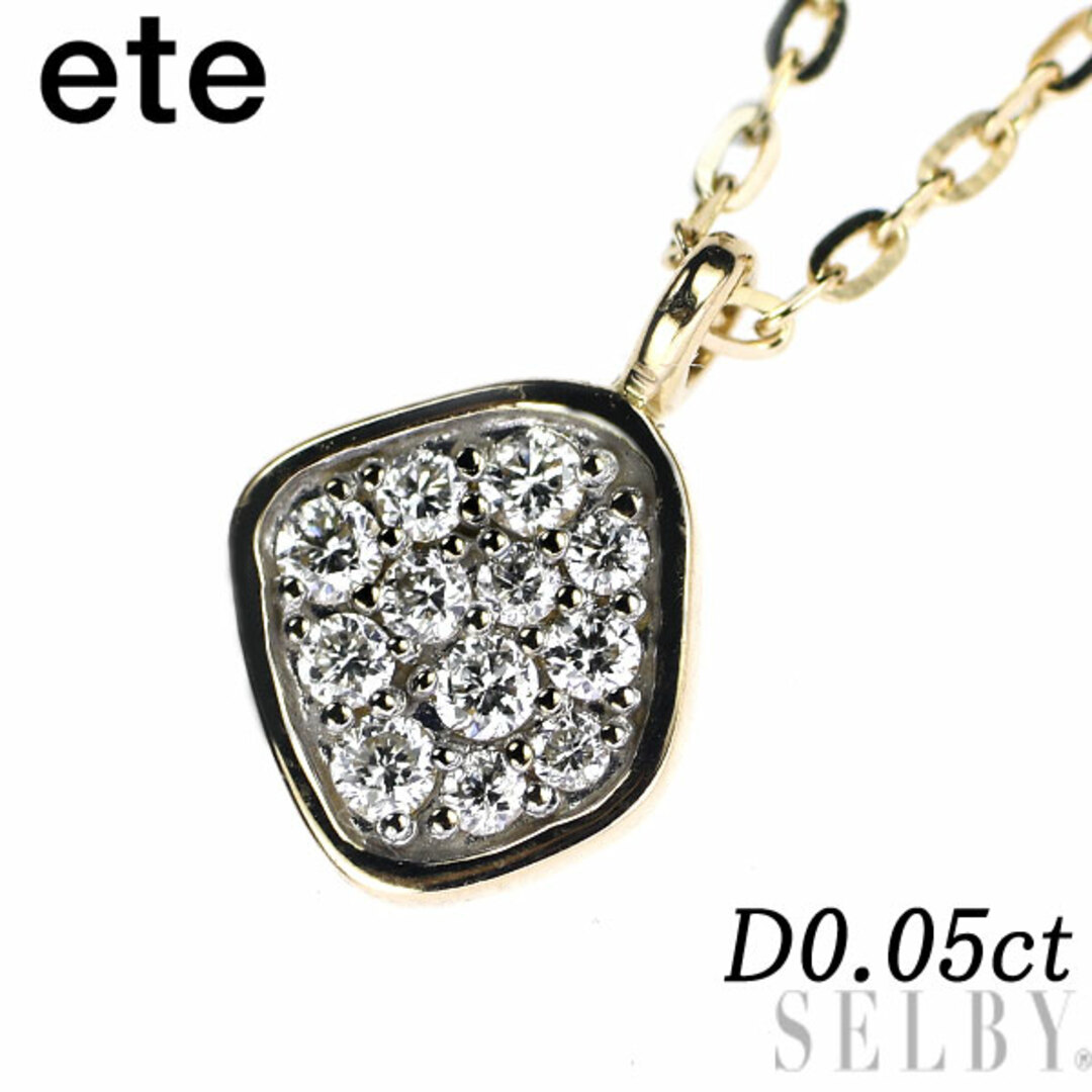 ete K18YG/WG ダイヤモンド ペンダントネックレス 0.05ct