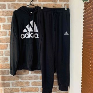 新品 adidas スーツ上下セット XL テーラードジャケット パンツ黒