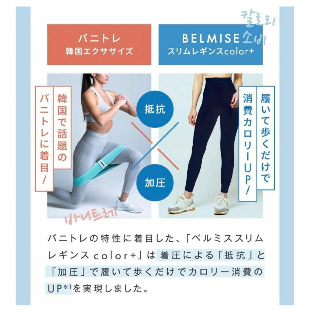 新品 BELMISE ベルミススリムレギンス カラープラス ブラック Mサイズの通販 by yuki's shop｜ラクマ
