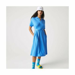 ラコステ(LACOSTE)の【スカイブルー】リラックスフィットピケポロドレス(ロングワンピース/マキシワンピース)