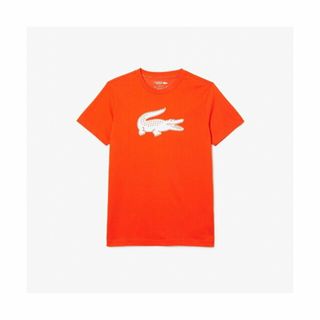 ラコステ(LACOSTE)の【オレンジ】コットンブレンドウルトラドライロゴプリントTシャツ(その他)