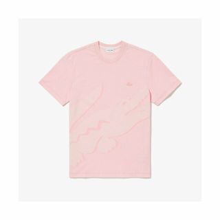 ラコステ(LACOSTE)の【ライトピンク】オーバーサイズプリント鹿の子地Tシャツ(その他)