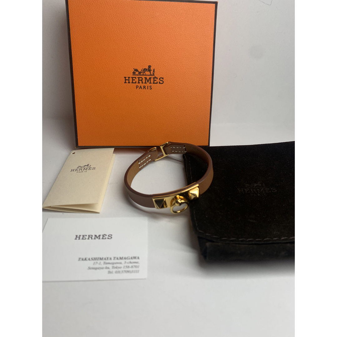 HERMES　エルメス　レザーマイクロリヴァルブレスレット used