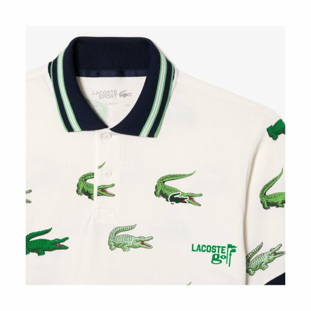 LACOSTE - 【ホワイト】ウルトラドライ総柄ゴルフポロシャツの通販 by