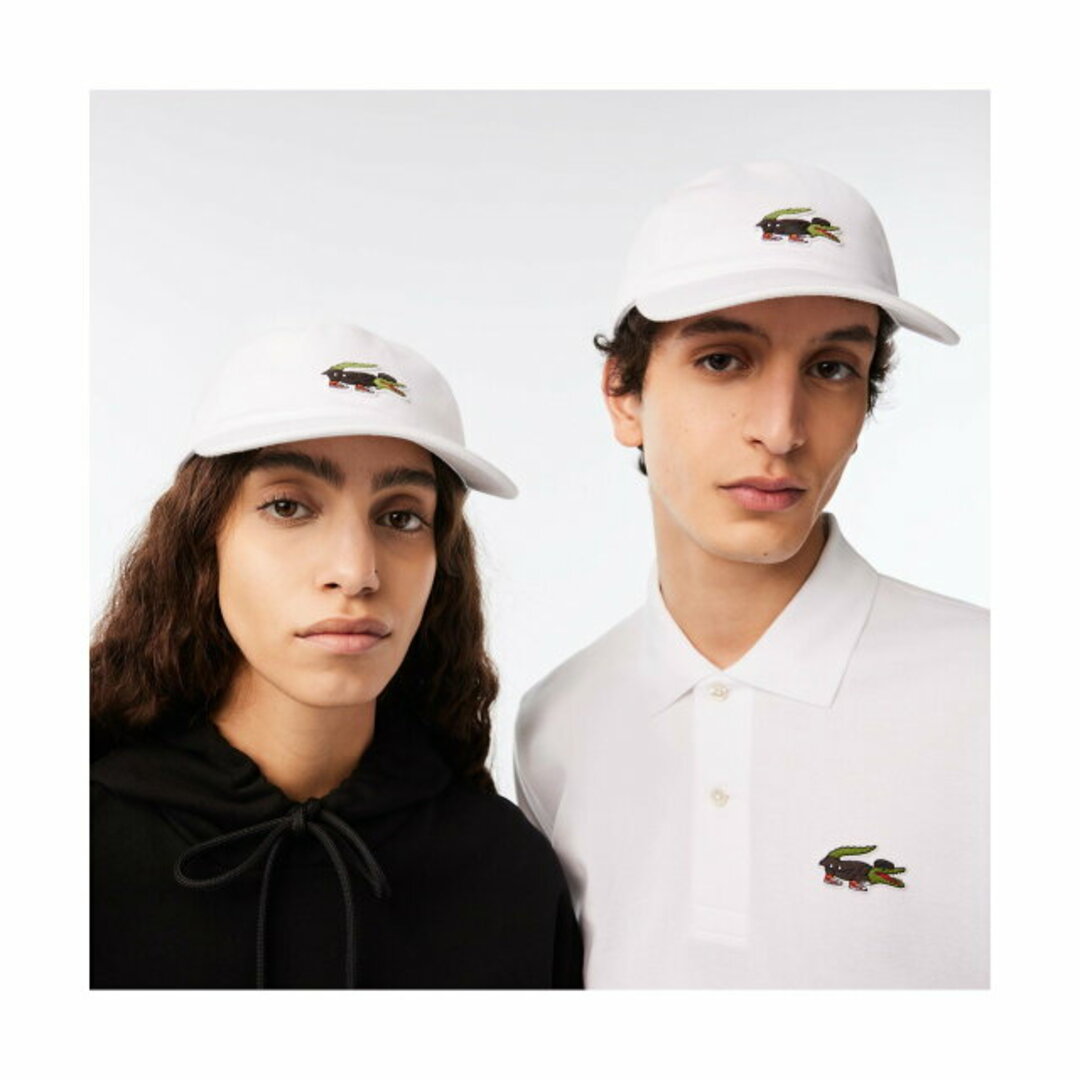 【ホワイト系その他4】『Lacoste x Netflix』 アレンジワニロゴキャップ