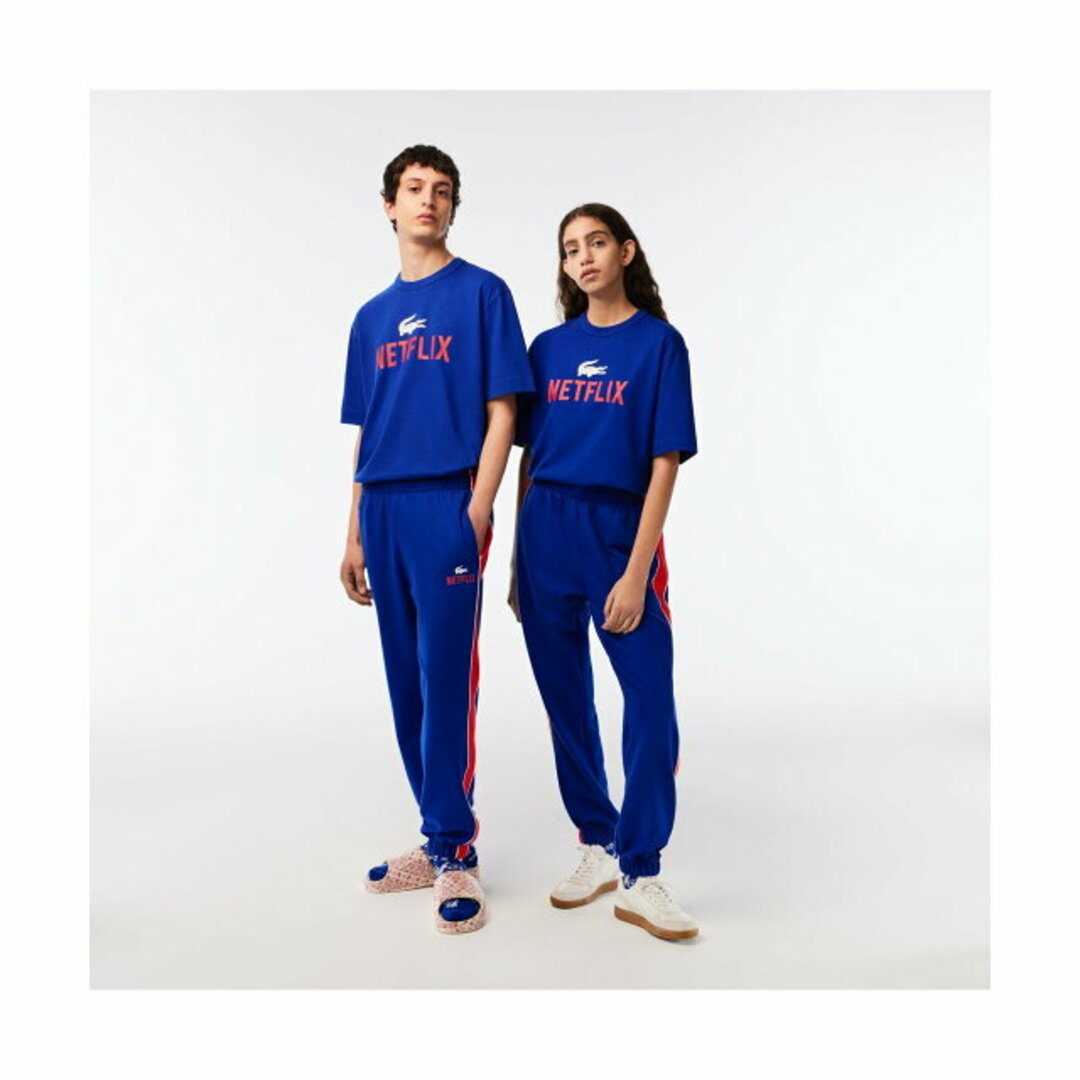 【ブルー】『Lacoste x Netflix』 サイドラインスウェットトラック