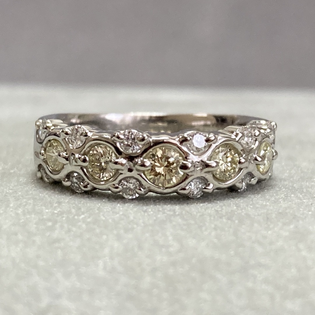Pt900 0.32 0.2ct イエローダイヤモンドリング　指輪 レディースのアクセサリー(リング(指輪))の商品写真
