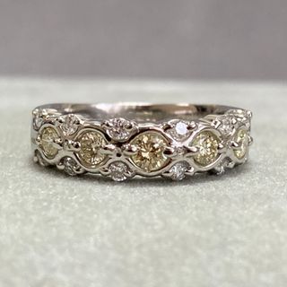 Pt900 0.32 0.2ct イエローダイヤモンドリング　指輪(リング(指輪))