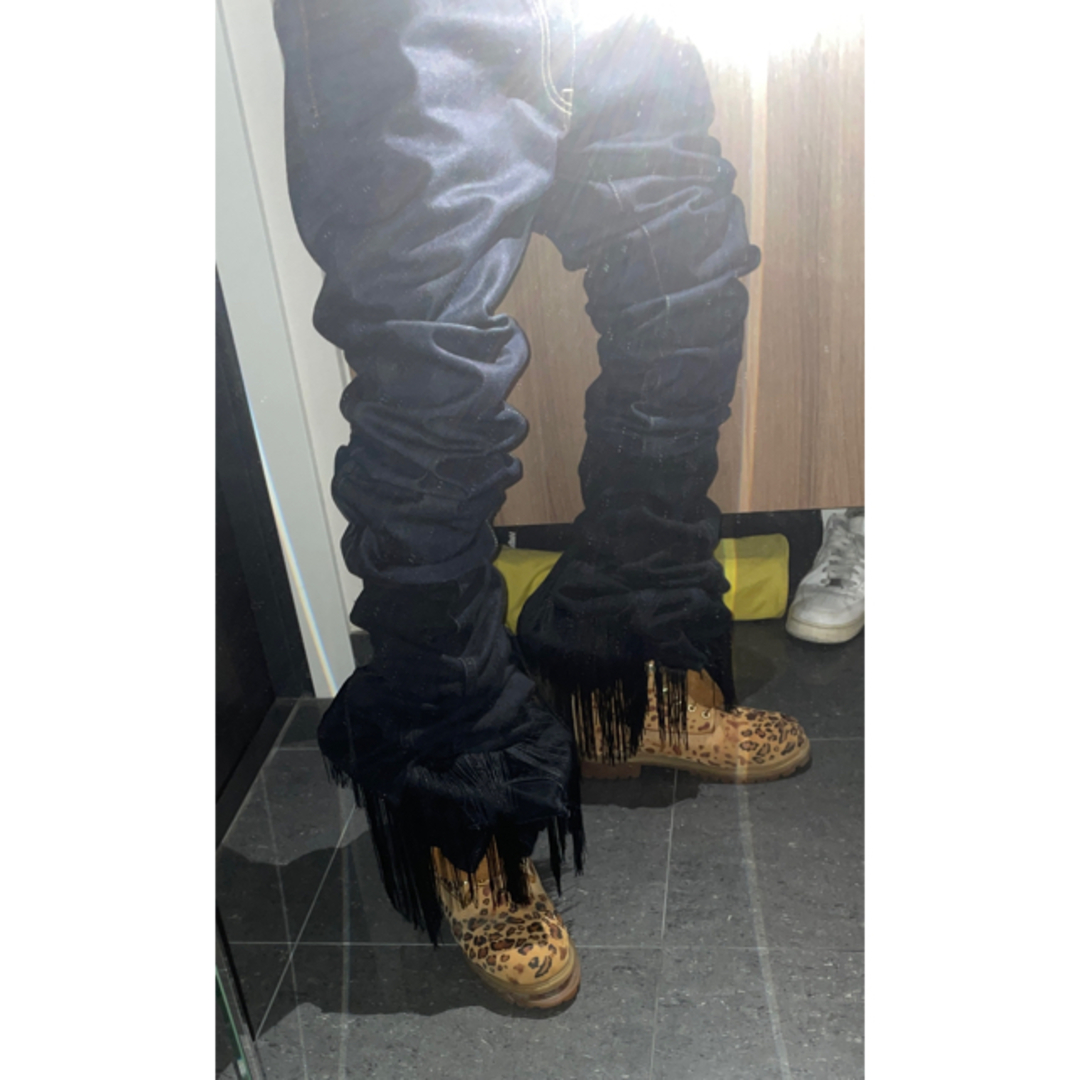 ロングレングスデニム リメイクパンツ 再構築 ラッパー ヒップホップ フリンジ | フリマアプリ ラクマ