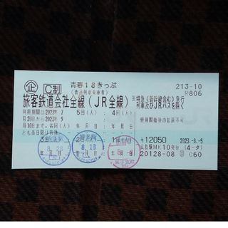 ジェイアール(JR)の青春18きっぷ ２回分 最短8/29発送(鉄道乗車券)