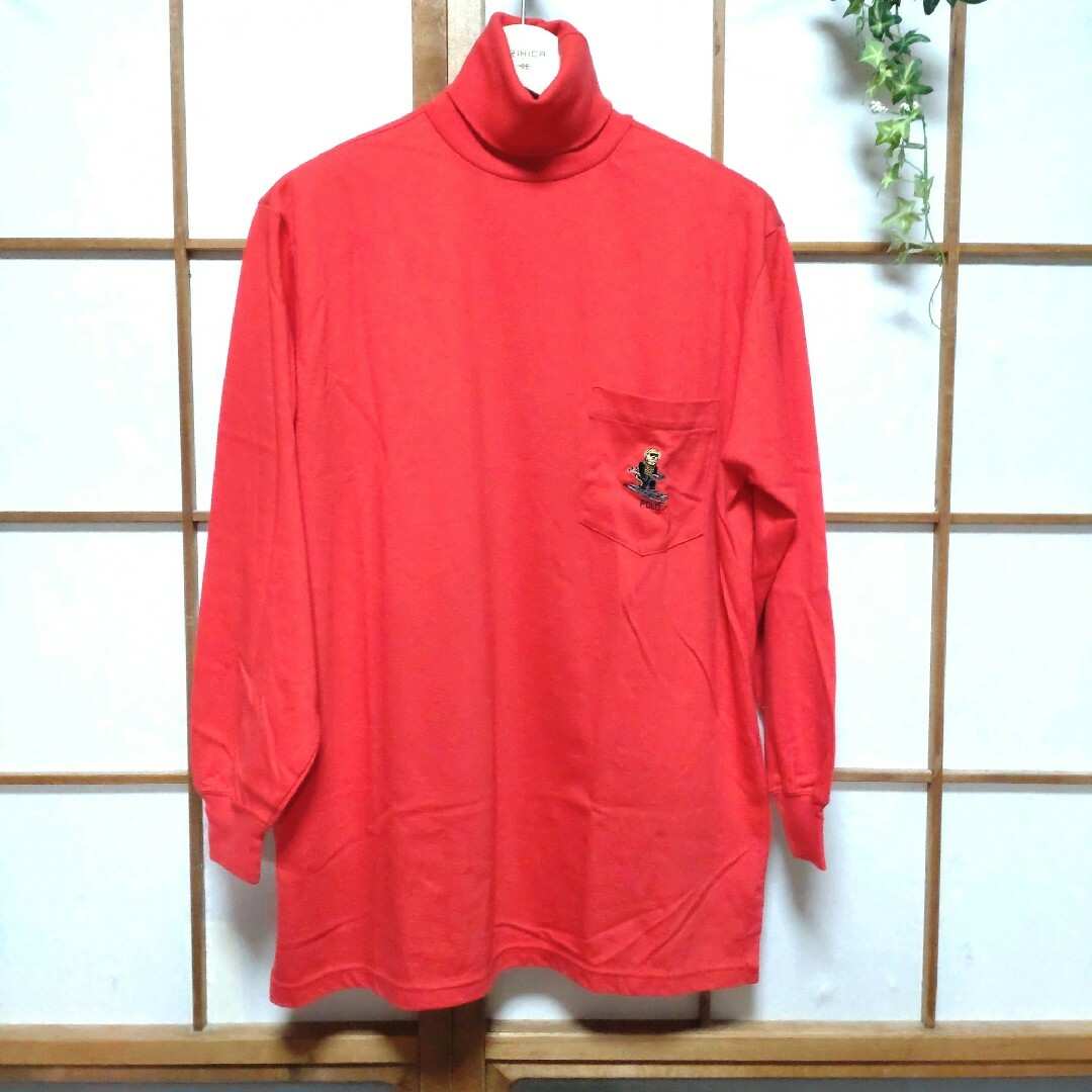 ラルフローレン　ポロベア　赤タートルネックシャツ オーバーサイズ インパクト21 3