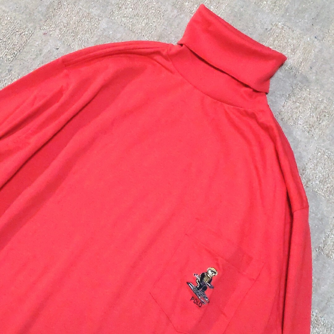 ラルフローレン　ポロベア　赤タートルネックシャツ オーバーサイズ インパクト21 1