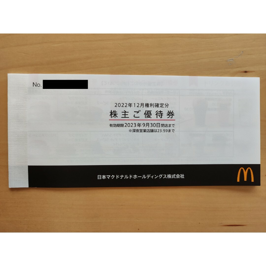 マクドナルド　株主優待　1冊6枚綴り