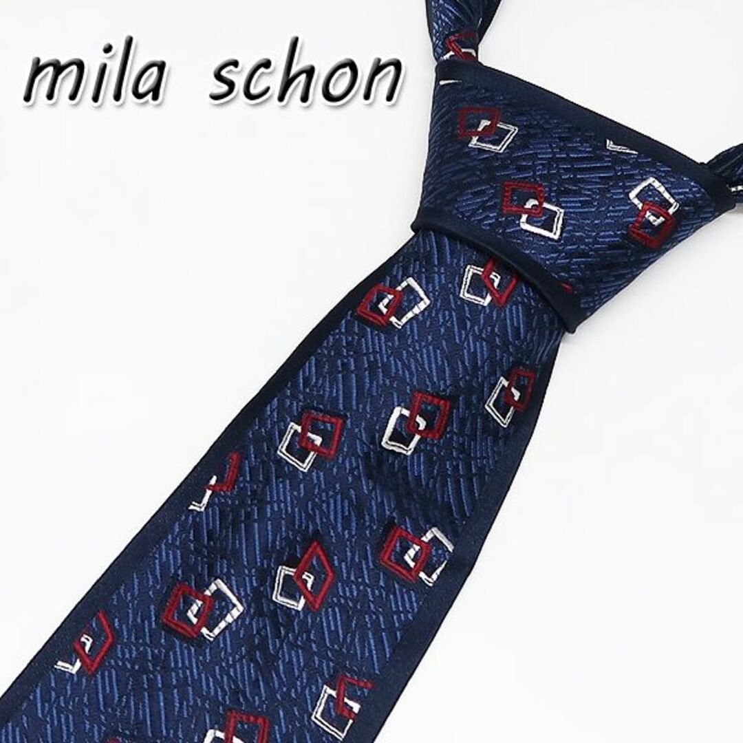 mila schon(ミラショーン)の未使用 mila schon ミラショーン ネクタイ シルク 青 ㉛ メンズのファッション小物(ネクタイ)の商品写真