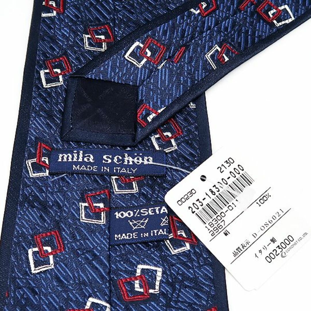 mila schon(ミラショーン)の未使用 mila schon ミラショーン ネクタイ シルク 青 ㉛ メンズのファッション小物(ネクタイ)の商品写真