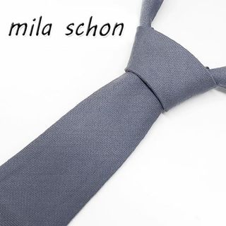 ミラショーン(mila schon)の美品 mila schon ミラショーン ネクタイ ウール グレー ㉜(ネクタイ)