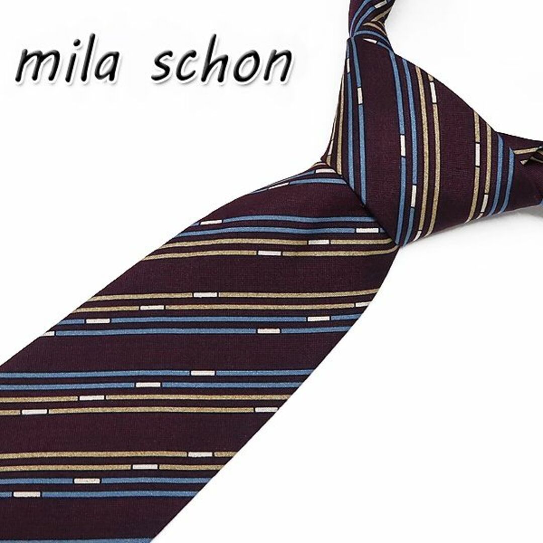 mila schon(ミラショーン)の美品 mila schon ミラショーン ネクタイ シルク パープル ㉝ メンズのファッション小物(ネクタイ)の商品写真