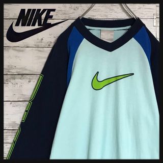 ナイキ(NIKE)の【レアデザイン】ナイキ　センターデカロゴロンＴ　マルチカラー　F666(Tシャツ/カットソー)