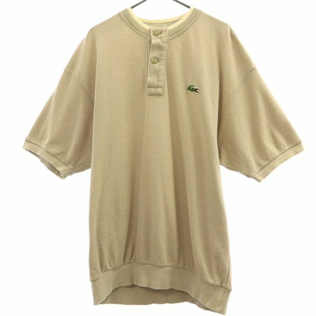 シュミーズラコステ ワッペン ニット 4 ベージュ CHEMISE LACOSTE 半袖 セーター ロゴ メンズ   【230828】