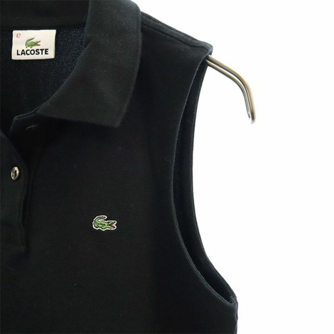 LACOSTE ラコステ ノースリーブ トップス レディース 美品 ブラック 黒