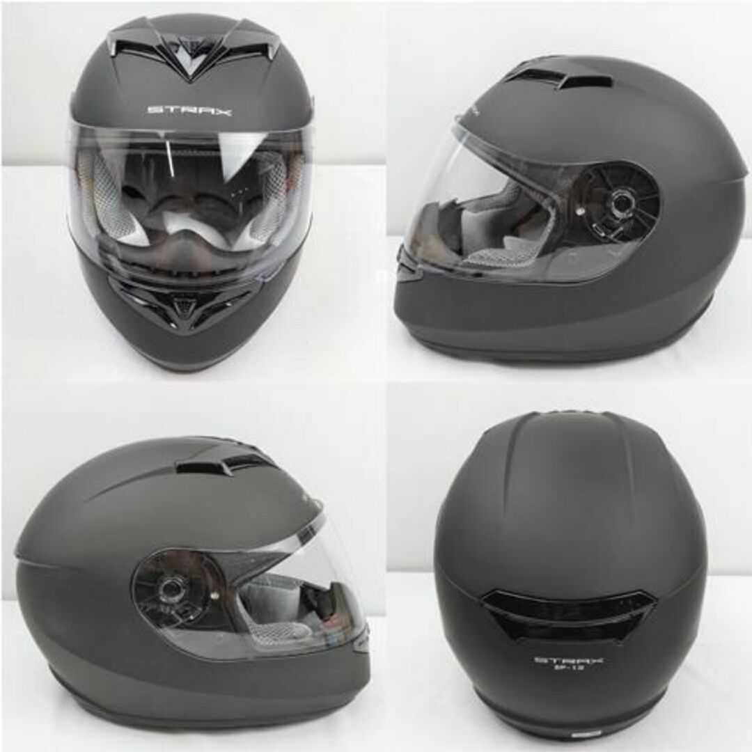 新品】リード工業 STRAX フルフェイスヘルメット マットブラック SF-12