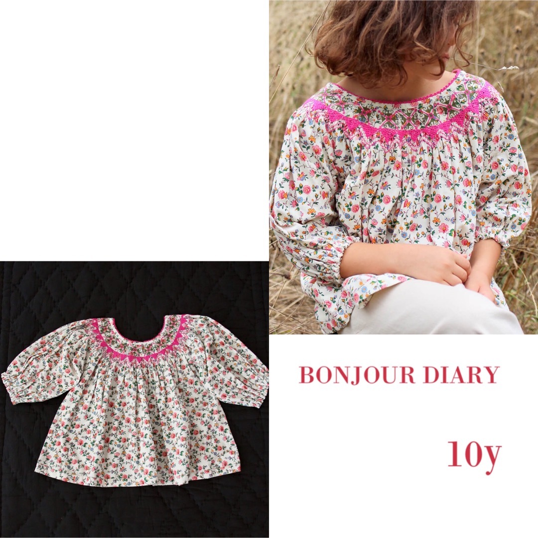 【新品未使用】Bonjour Diary バタフライブラウス　10yキッズ服女の子用(90cm~)