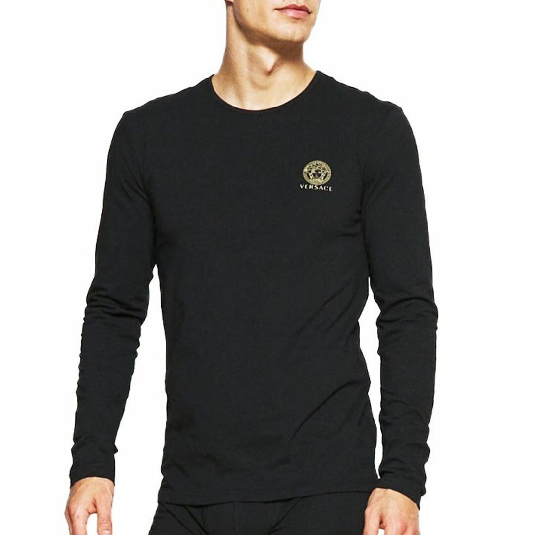 VERSACE(ヴェルサーチ)の送料無料 5 VERSACE ヴェルサーチ AUU01007 A232741 ブラック メデューサ 長袖Tシャツ size 4 メンズのトップス(Tシャツ/カットソー(七分/長袖))の商品写真