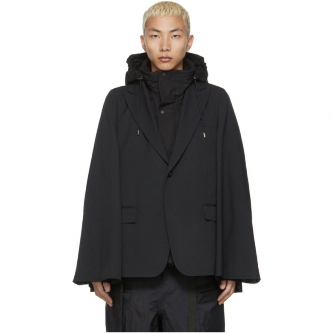 SACAI サカイ チェック ウール 2B テーラード ジャケット 美品