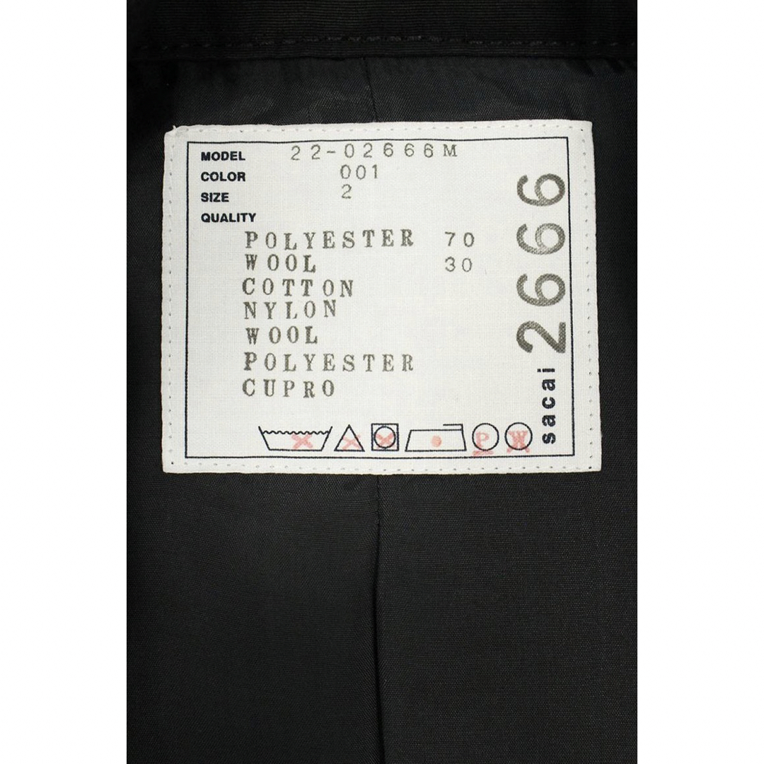 sacai(サカイ)のsacai 22SS Suiting Mix Cape Blazer サイズ2 メンズのジャケット/アウター(テーラードジャケット)の商品写真