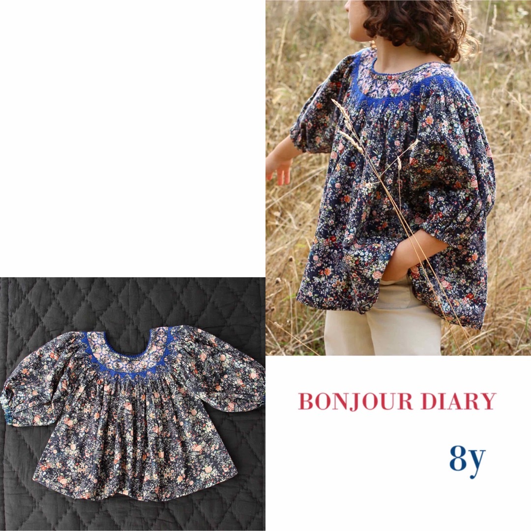 【新品未使用】Bonjour Diary バタフライブラウス　8y