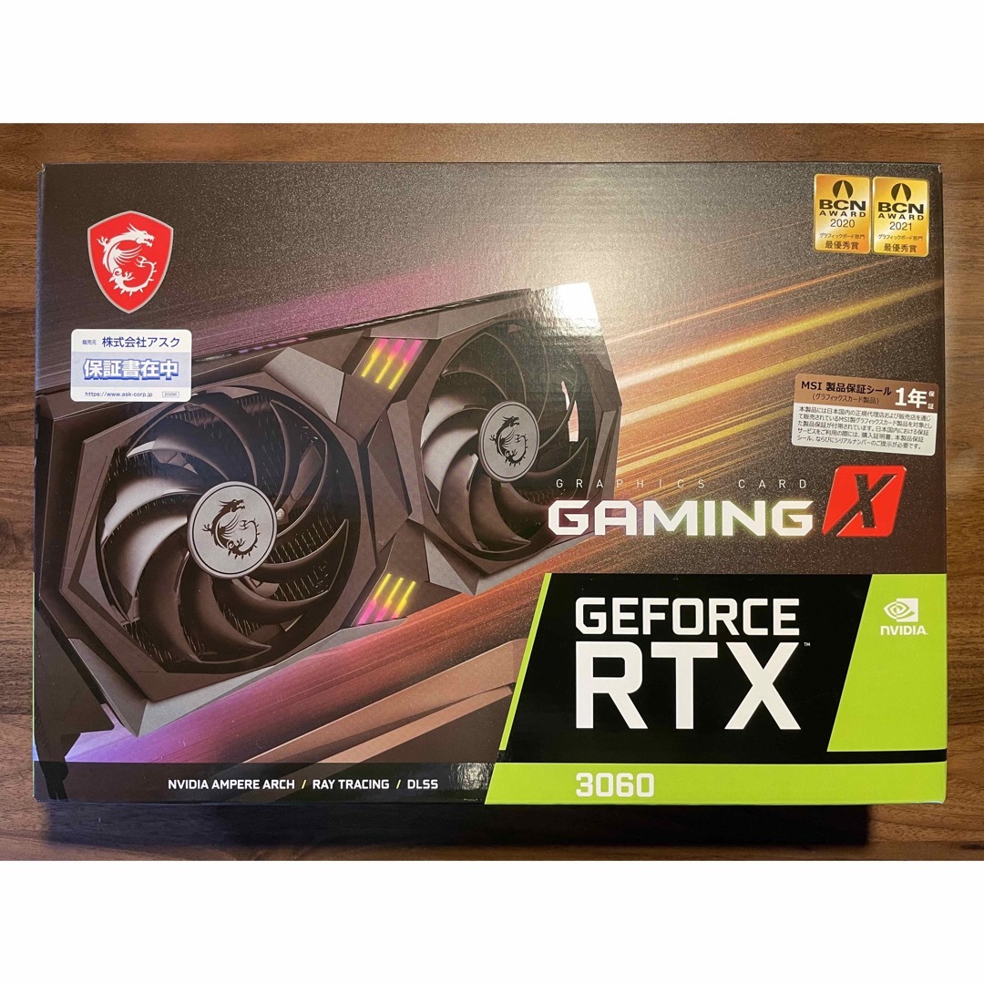 新品 MSI GeForce RTX 3060 GAMING X 12GMSIグラフィックコプロセッサ