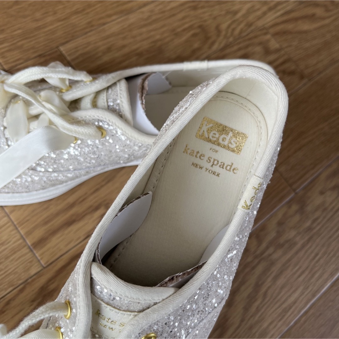 Kate Spade x Keds コラボスニーカー　ラメ銀色厚底 新品未使用