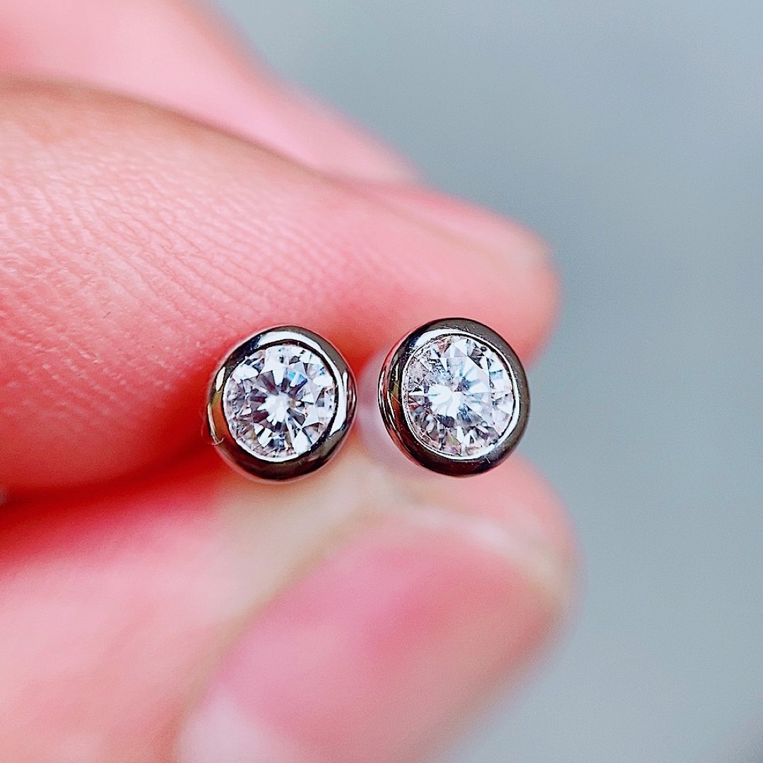 ☆0.42ct☆✨一粒ダイヤE,F,I-1VeryGoodプラチナスタッドピアス-