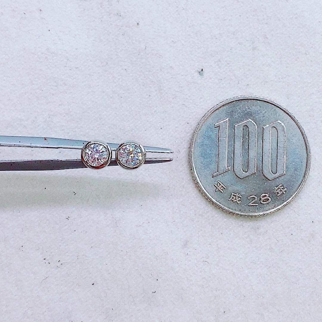 ★0.42ct★✨一粒ダイヤE,F,I-1VeryGoodプラチナスタッドピアス