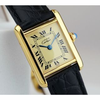 カルティエ(Cartier)の美品 カルティエ マスト タンク アイボリー ローマン SM Cartier (腕時計)