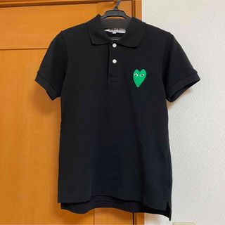 コムデギャルソン(COMME des GARCONS)のコムデギャルソン　ポロシャツ　S 黒　レディース　PLAY(ポロシャツ)