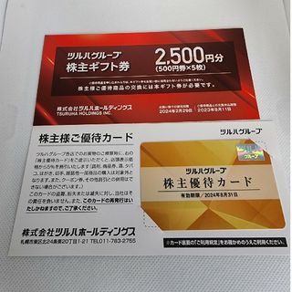 ツルハグループ  株主優待券  2500円分  優待カード 株主優待(ショッピング)