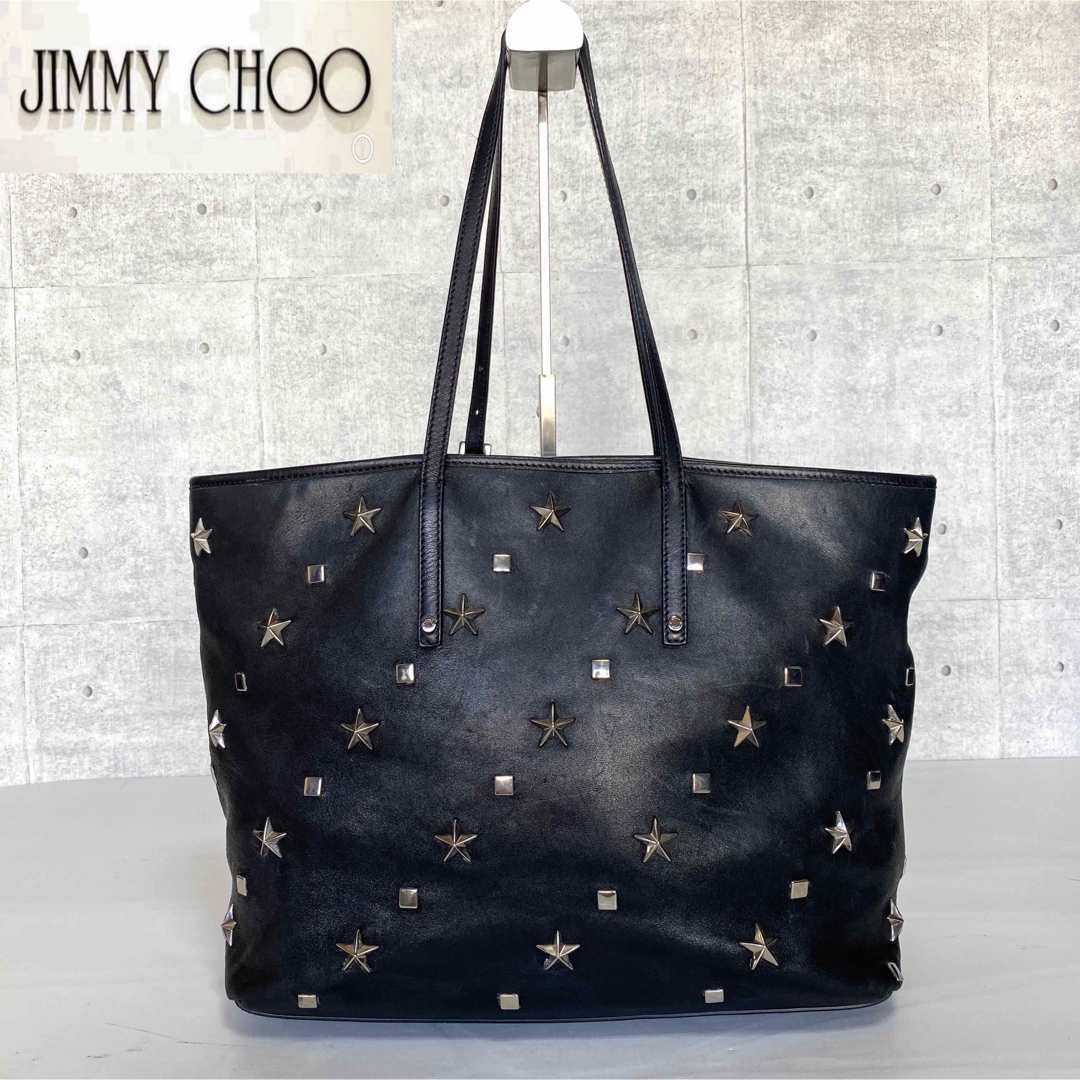 JIMMY CHOO   JIMMY CHOOSASHA/M BLACK スタースタッズ トート